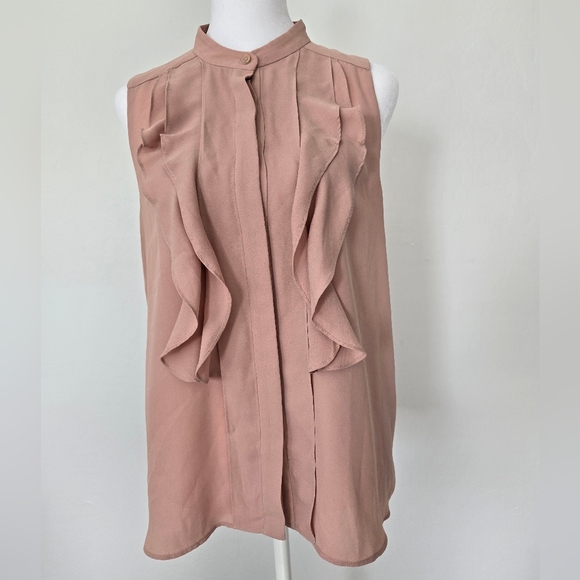 Ann Taylor Tops - (NWOT) Ann Taylor sleeveless blouse with ruffle detail